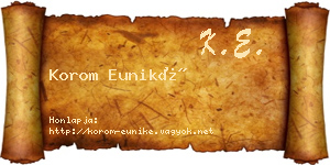 Korom Euniké névjegykártya